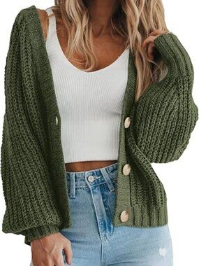 Women's Chunky Knit Open Front Cardigan Sweaters Fall Outfits
